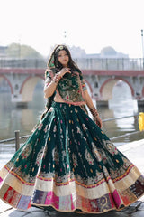 Rajasthani Look Navratri Special Green Chaniya Choli