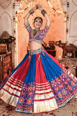 Real Mirror Work With Digital Print Chaniya Choli For Navratri