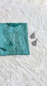 Alysha Sage Green Ombre Long Rayon Kurta