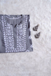 Saira Pastel Grey Long Modale Kurta