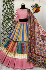 Real Mirror Work With Digital Print Chaniya Choli For Garba Night