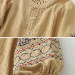 Pure Cotton Shirt With Embroidered Sleeves