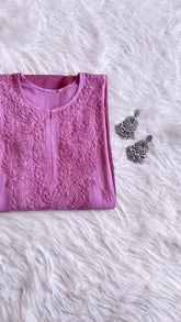 Alysha Burgundy Pink Ombre Long Rayon Kurta