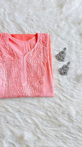 Alysha Peach Ombre Long Rayon Kurta