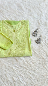 Alysha Pastel Green Ombre Long Rayon Kurta