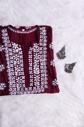 Saira Deep Plum Long Modal Kurta