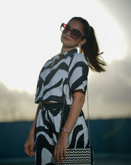 Monochrome Chic Co-ord Set – Abstract Elegance in Black