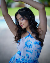 Sky Blue Dream Dress – Effortless Charm in Cloud Print