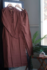 Warm Mocha Cotton Suit Set for Women