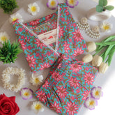 Aasmani Phool Lace Suit Set - Sukoon 3.0 (Slim Fit)