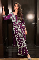 New Chikankari Exclusive Kurti_Pent Pair (Strong Purple) 24