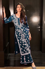 New Chikankari Exclusive Kurti_Pent Pair (Navy Blue) 20