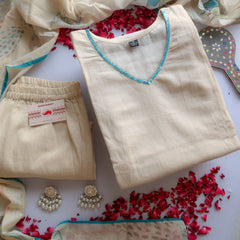 Ivory Glow Festive Slim fit Suit Set - Diwali Drop 1.0