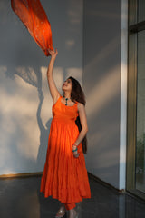 Faux Georgette Ruffle Flair Anarkali Suit