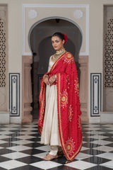 Elegant Roman Silk Anarkali Gown