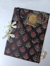 "Sameera" Black hand block printed cotton Kurta-S