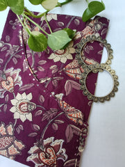 "Haseen" Purple Angrakha Cotton Kurta