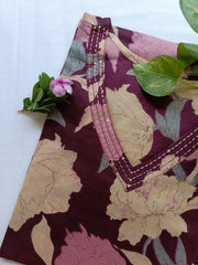 "Navya" Sanganeri hand block printed cotton Kurta