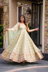 Elegant Faux Georgette Anarkali Set
