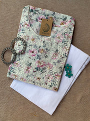 "Aaloka" Chikankari Kurta with Pants (2pc) - Big Size