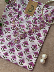 "Anmol" Hand Work Embellished Cotton kurta