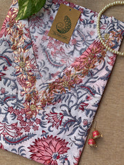"Shweta" Hand Work Embellished Cotton kurta