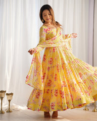Elegant Frill Georgette Anarkali Suit