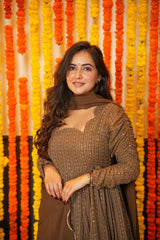 Georgette Embroidered Kurta Set with Cotton Pants & Dupatta | Stylish Ethnic Wear