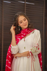 Designer Georgette Kurta Set with Silk Dupatta | Secret Pleasure
