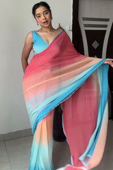 Multi Color Georgette Saree