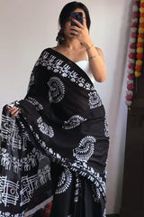 Black Cotton Sarees