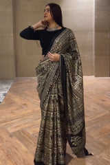 Ready-to-Wear Digital Printed Crape Silk Saree