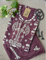 "Farzana" Mauve Hand Embroidered Kurta Set(2pc)
