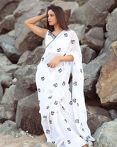 Effortless Elegance with White Georgette Saree