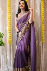 Lavender Chiffon Silk Saree