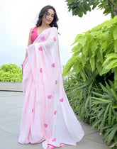 Elegant Ready To Wear Pink Georgette Silk Saree