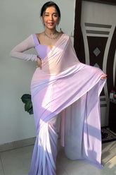 Lavender and Pink Georgette Saree