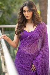 Purple Georgette Saree