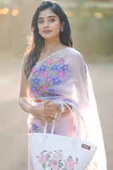 Off White Organza Silk Saree