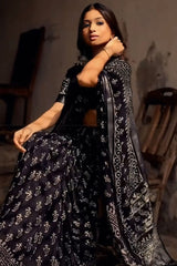 Black Cotton Saree