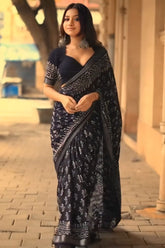 Black Cotton Saree