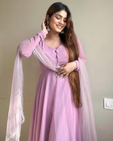 Pure Soft Georgette Plain Anarkali Suit – 3-Piece Set