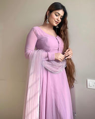 Pure Soft Georgette Plain Anarkali Suit – 3-Piece Set