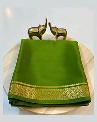 Zari Border Light Green Mysore Crepe Silk Saree
