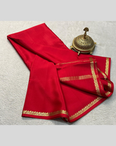 Zari Border Red Mysore Crepe Silk Saree