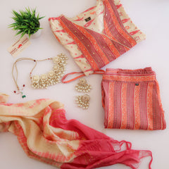 Fancy Peach Cream Suit