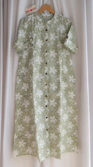 Daily Essential: olive Whispers Long Kurta - SOS SALE