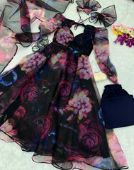 Organza Silk Digital Printed Anarkali Suit Set