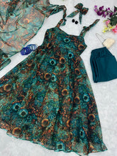 Pure Organza Silk Digital Print Anarkali Suit with Lace Border – Festival & Party Wear