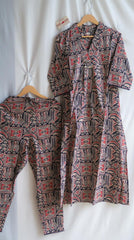 Dark Artistic V-Neck Suit Set